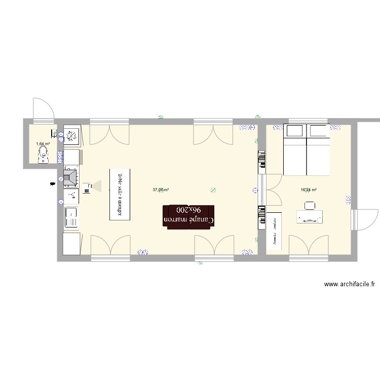 Projet cuisine écuries V0. Plan de 0 pièce et 0 m2