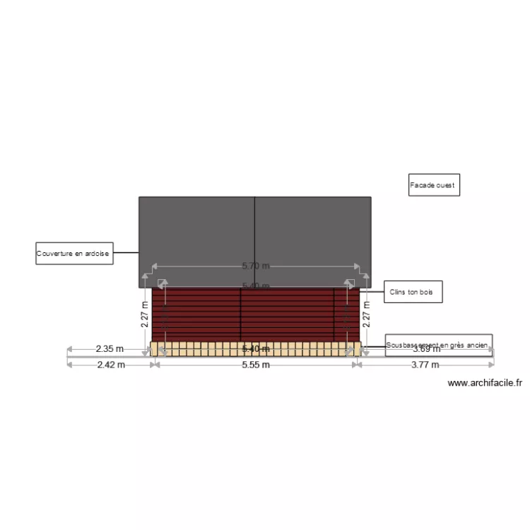 agrandissement gite n1 facade ouest 4. Plan de 