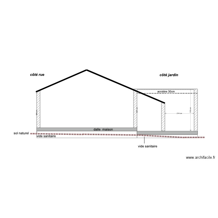 coupe projetée f. Plan de 0 pièce et 0 m2