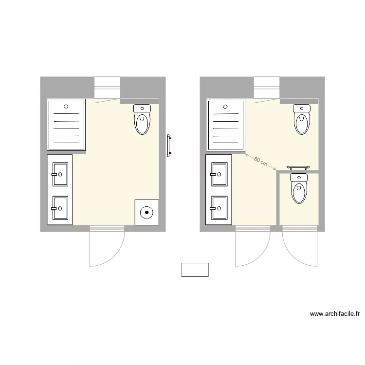 Salle de bain. Plan de 