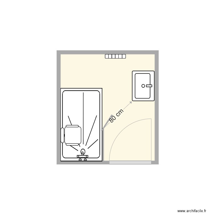 Plan après travaux Puillandre. Plan de 1 pièce et 4 m2