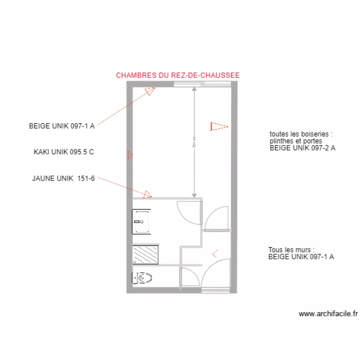 PEINTURES CHAMBRES DU RDC. Plan de 