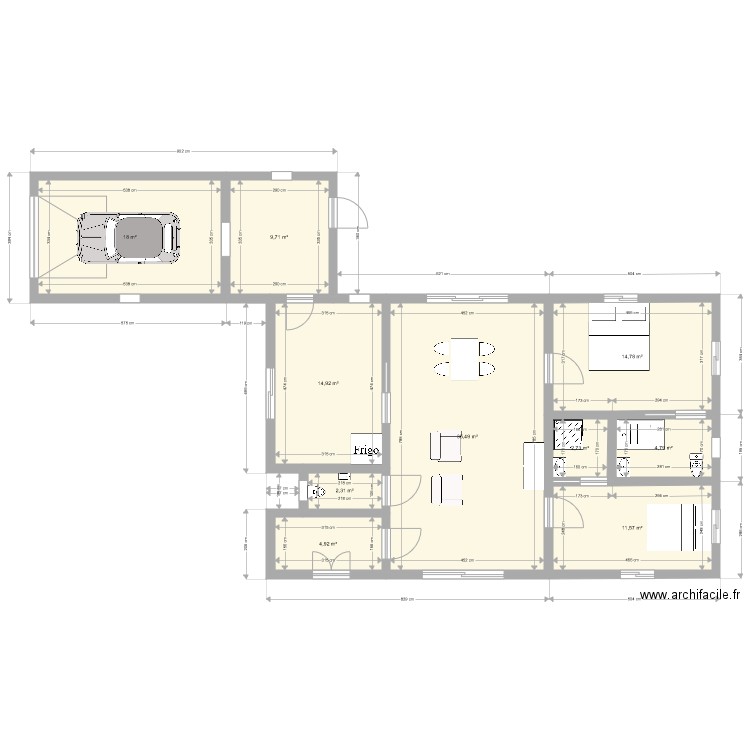 maison 1. Plan de 10 pièces et 119 m2