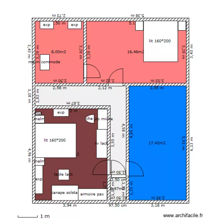 1er etage maison. Plan de 