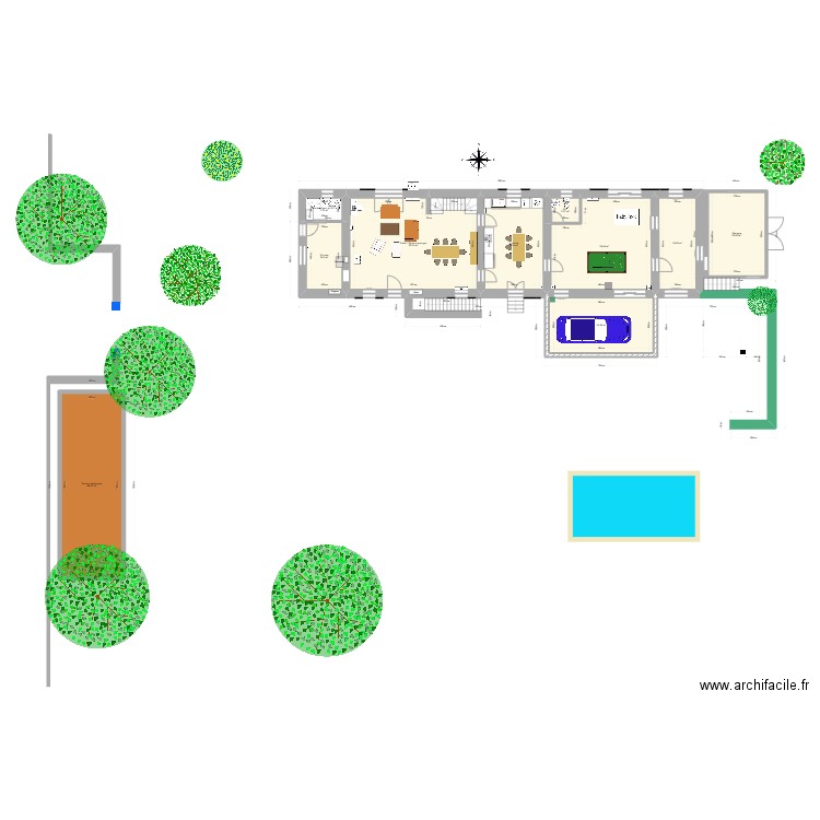 Nerveaux Projet. Plan de 19 pièces et 344 m2