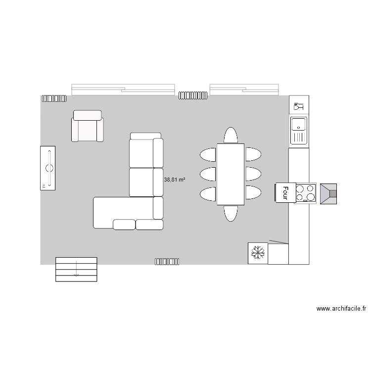 double sejour 2 baies 2022 2. Plan de 1 pièce et 39 m2