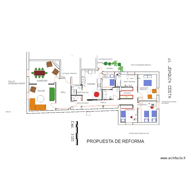 Joaquin Costa 51. Plan de 1 pièce et 1 m2