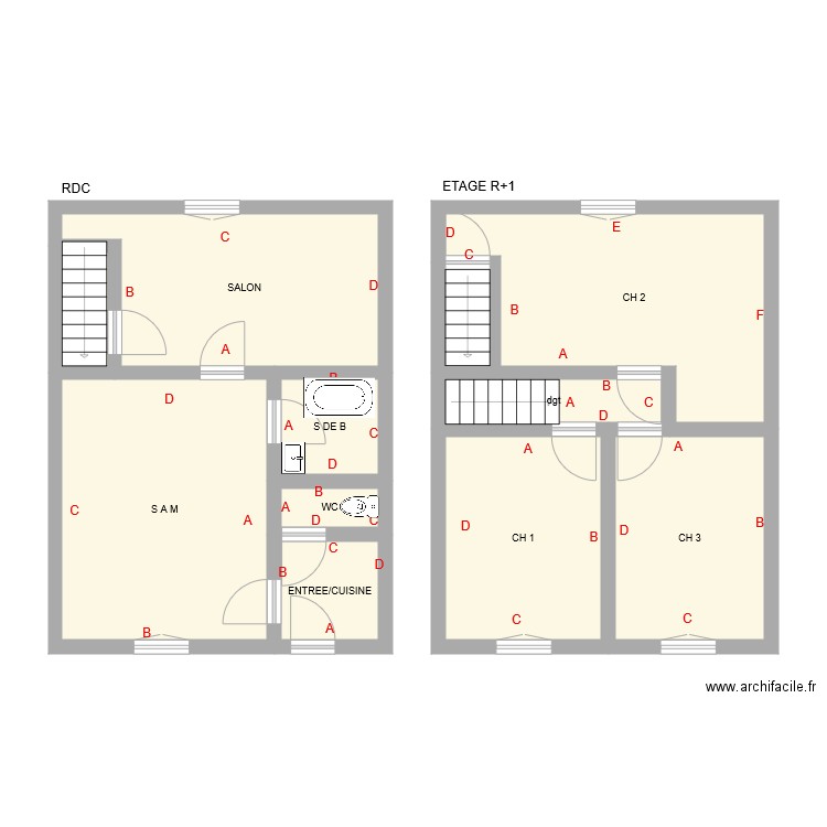 PAULIAT 2. Plan de 11 pièces et 79 m2