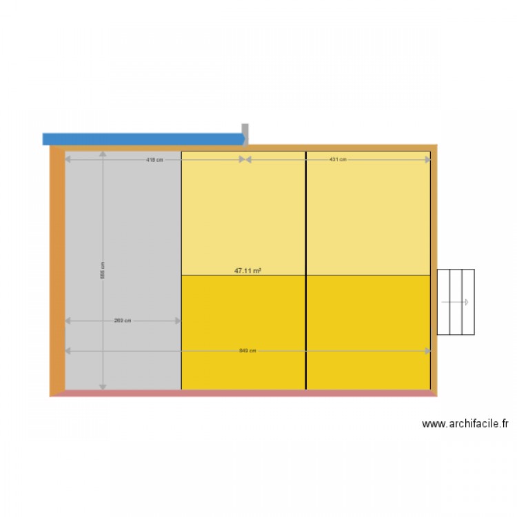 Côtes mesurées terrasse 2. Plan de 0 pièce et 0 m2