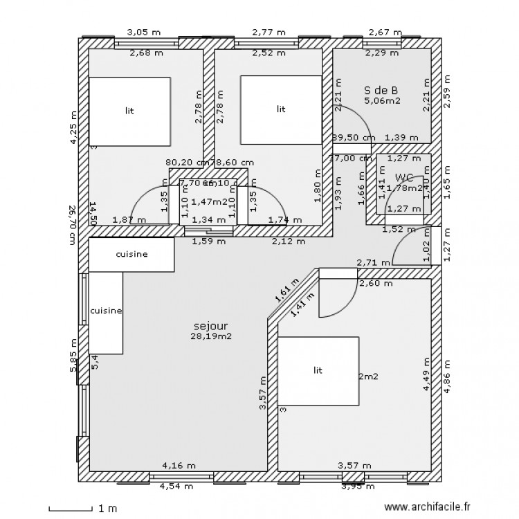 80 M2. Plan de 0 pièce et 0 m2