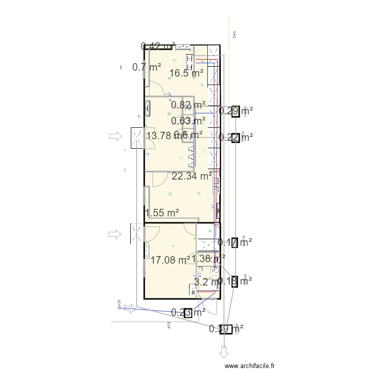 foot 4. Plan de 18 pièces et 80 m2