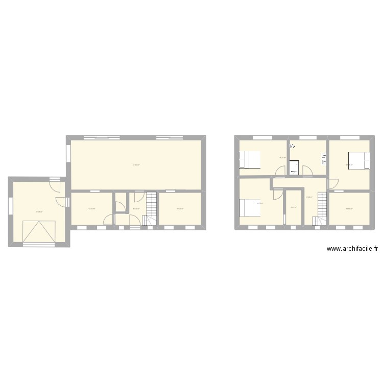 Projet maison . Plan de 11 pièces et 211 m2