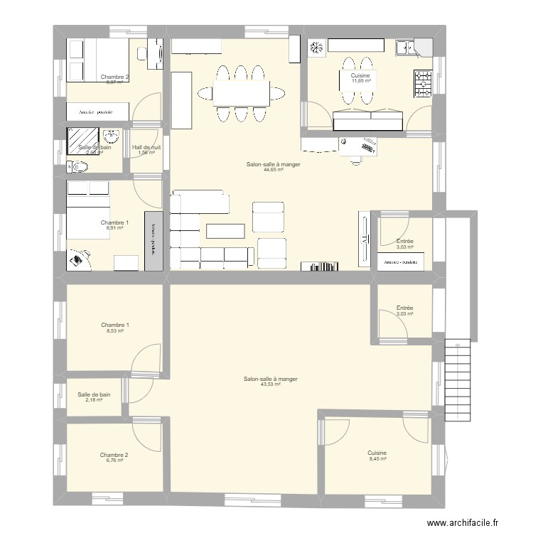 Awana E. Plan de 13 pièces et 153 m2
