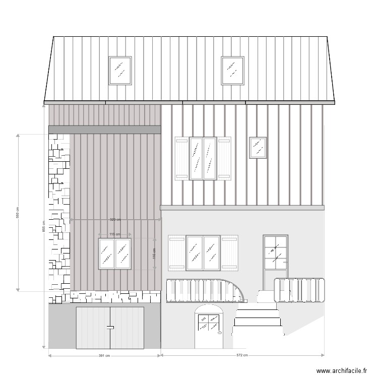 Façade A. Plan de 0 pièce et 0 m2