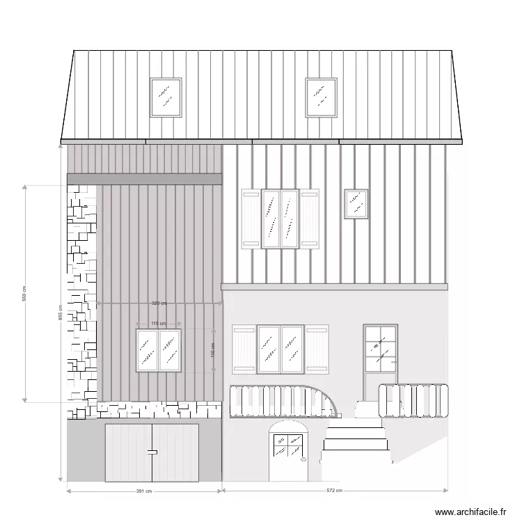 Fa&ccedil;ade A. Plan de 