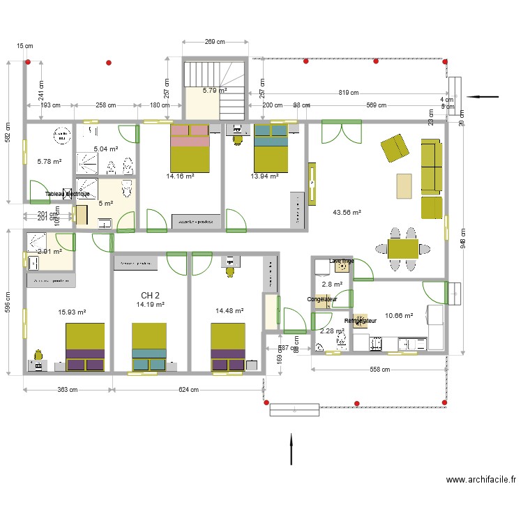 rez de chaussée. Plan de 0 pièce et 0 m2