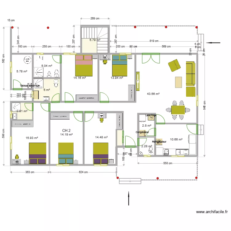 rez de chauss&eacute;e. Plan de 