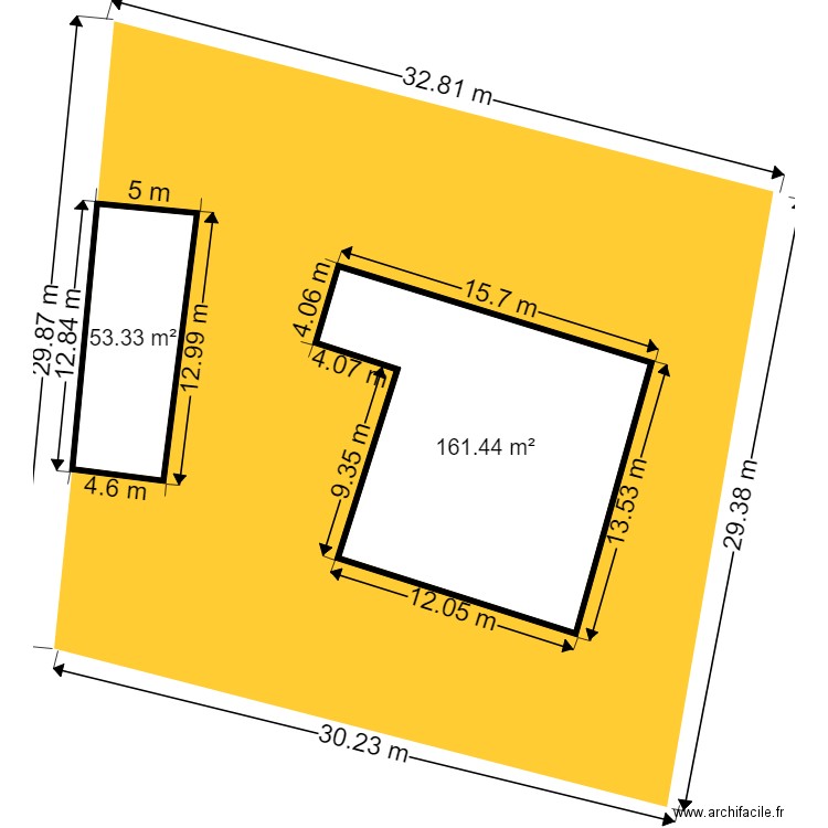 facade trerrain. Plan de 0 pièce et 0 m2