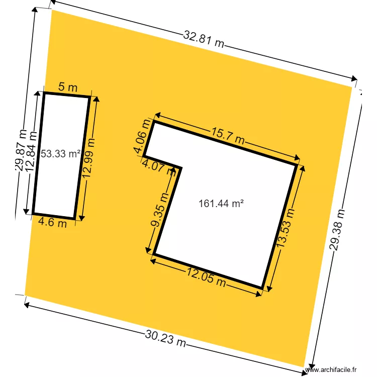 facade trerrain. Plan de facade trerrain. Plan de