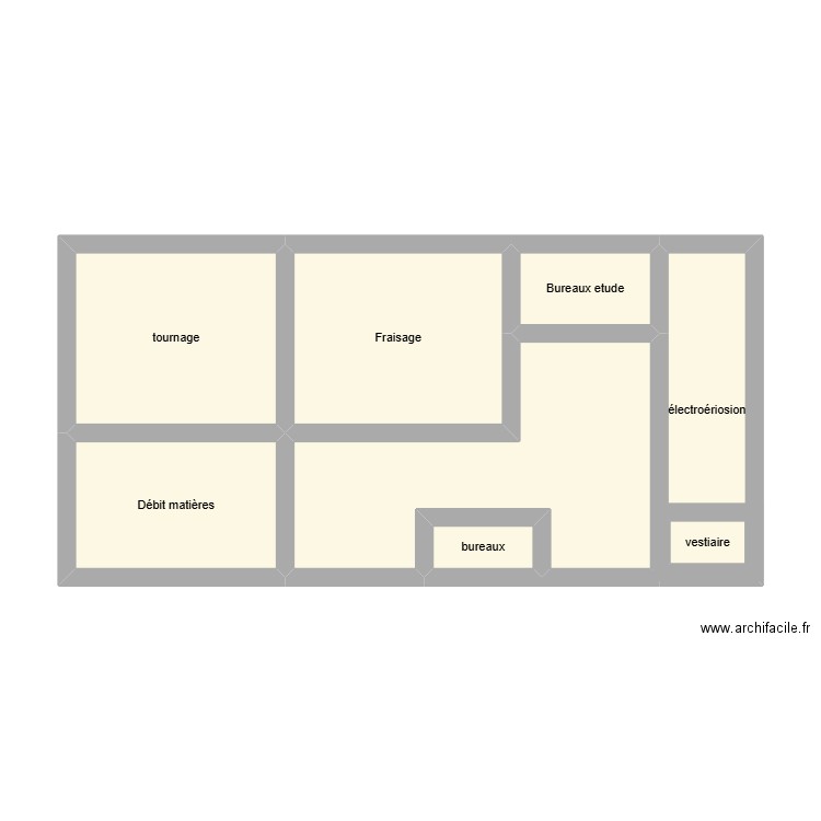 Plan entreprise. Plan de 8 pièces et 43 m2