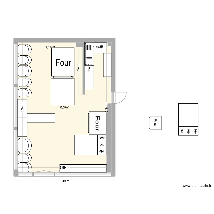 obrador nana. Plan de 1 pièce et 50 m2