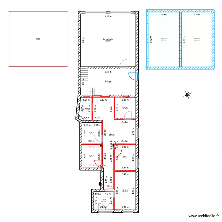 Casa Feliz Existant. Plan de 12  et 160 m²