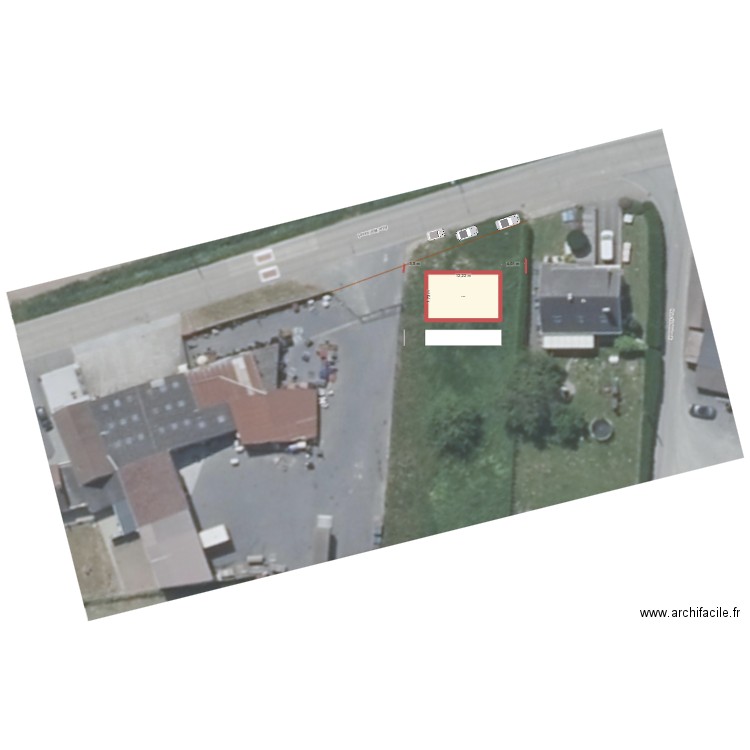 implentation. Plan de 1 pièce et 94 m2