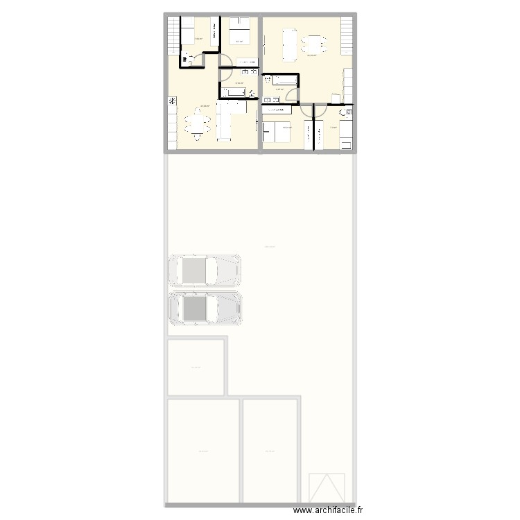 emplacement parking v2 avec appartement 1 er. Plan de 16 pièces et 504 m2
