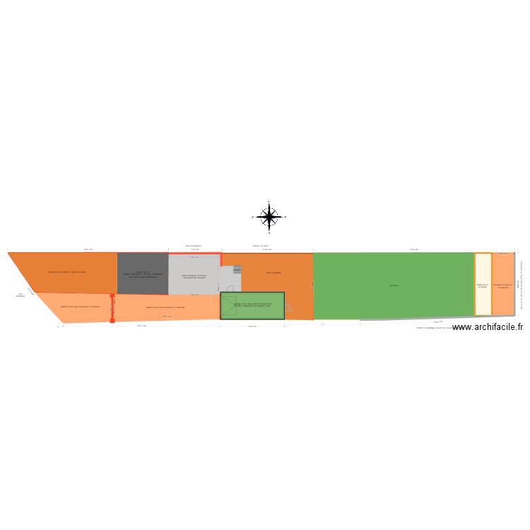 plan de masse sans le projet 1. Plan de 3 pièces et 144 m2