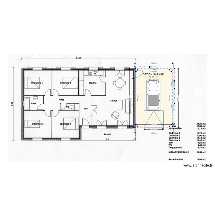 VENUS 3-98 / Option garage. Plan de 0 pièce et 0 m2