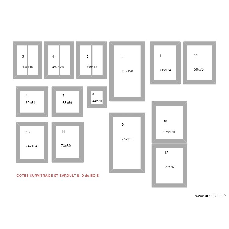 COTES SURVITRAGE FENETRES envoye. Plan de 0 pièce et 0 m2