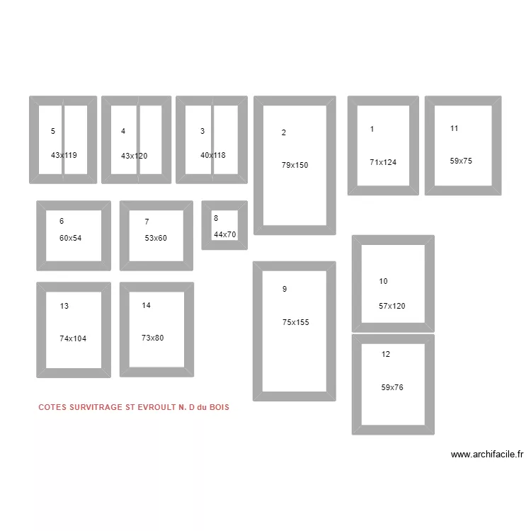 COTES SURVITRAGE FENETRES envoye. Plan de 