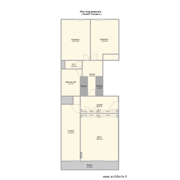 Appt  lecour avt tvx V02. Plan de 0 pièce et 0 m2