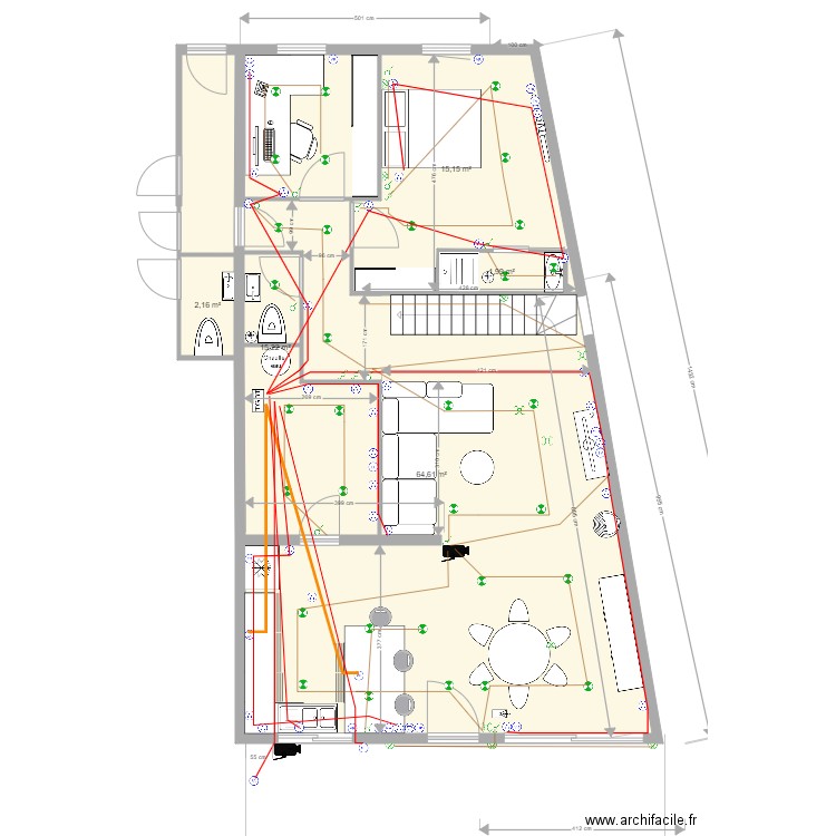 PROFESSIONNEL La Chapelle Chaussée 6 luminaire. Plan de 0 pièce et 0 m2