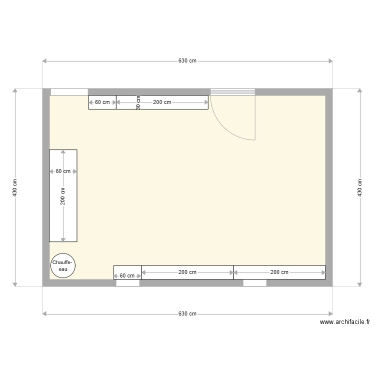 Garage. Plan de 1 pièce et 24 m2