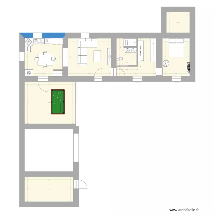 Mas Boisset rdc papa maman am&eacute;nag&eacute;. Plan de 