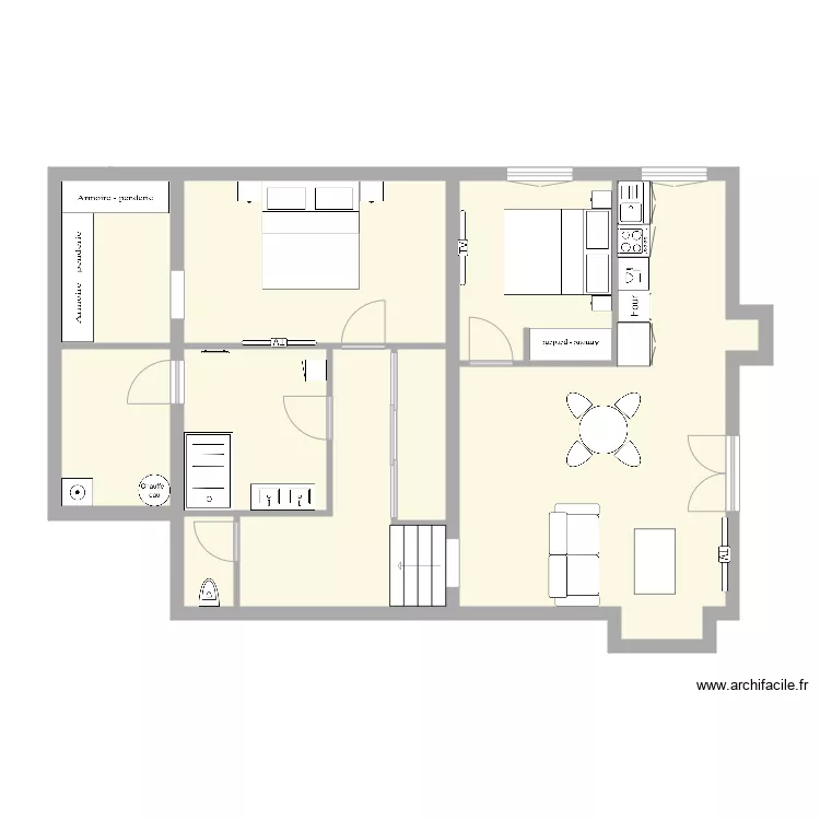 appart 1er etage  meuble 1. Plan de 
