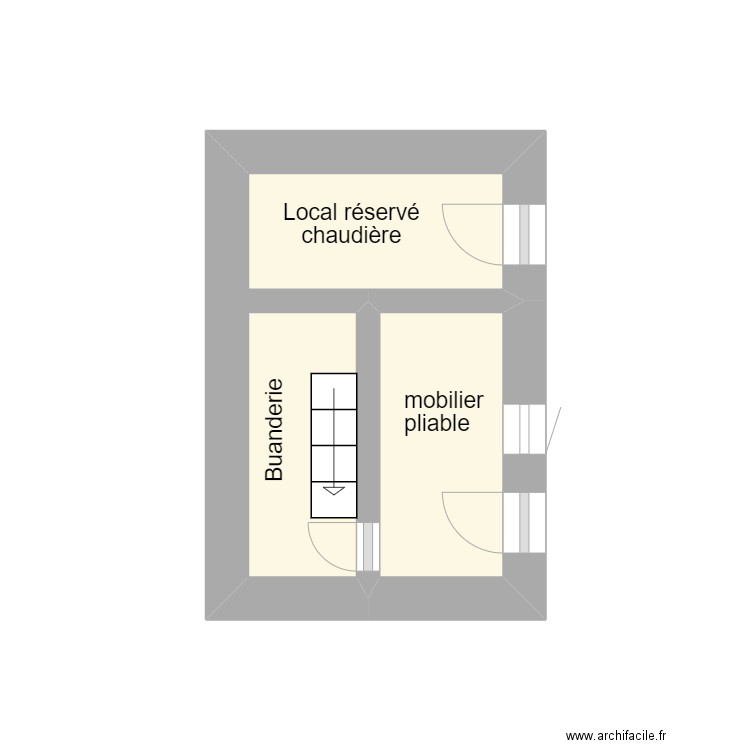 CAVE LESDINS 19D tribu. Plan de 2 pièces et 4 m2