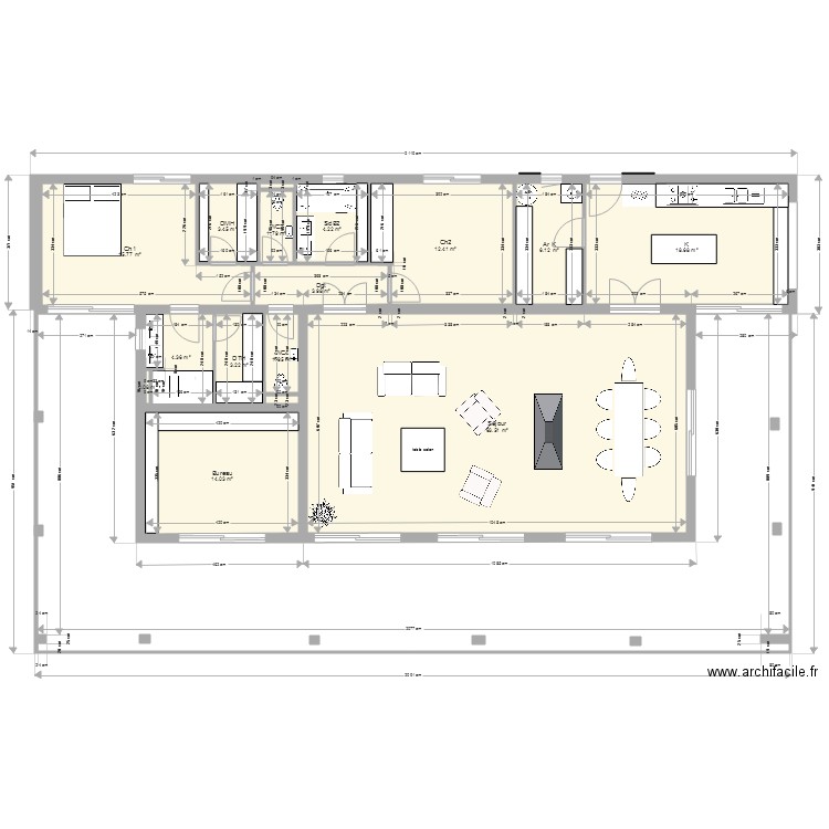 La case bambou maison ch1 modifiée. Plan de 0 pièce et 0 m2