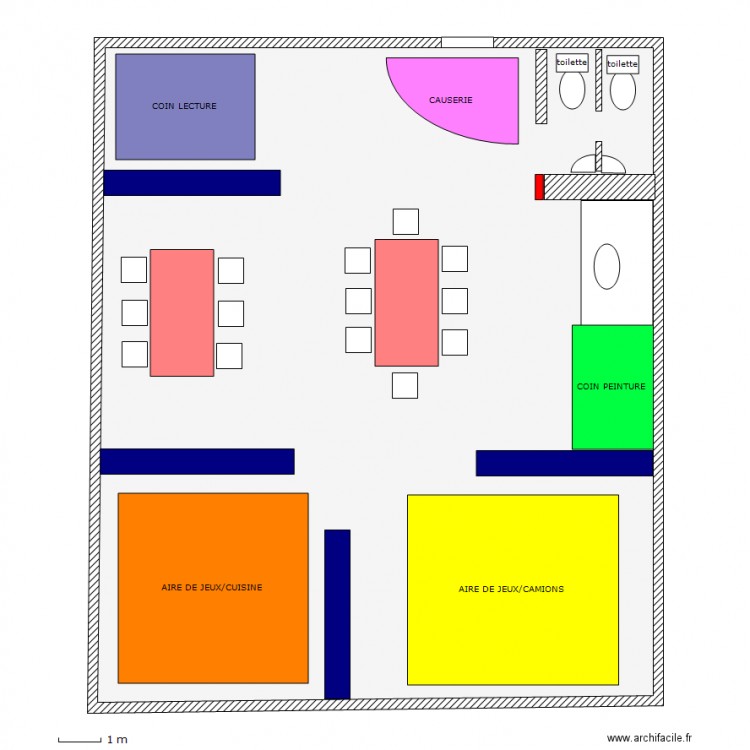 Garderie - Plan 1 pièce 201 m2 dessiné par ame26
