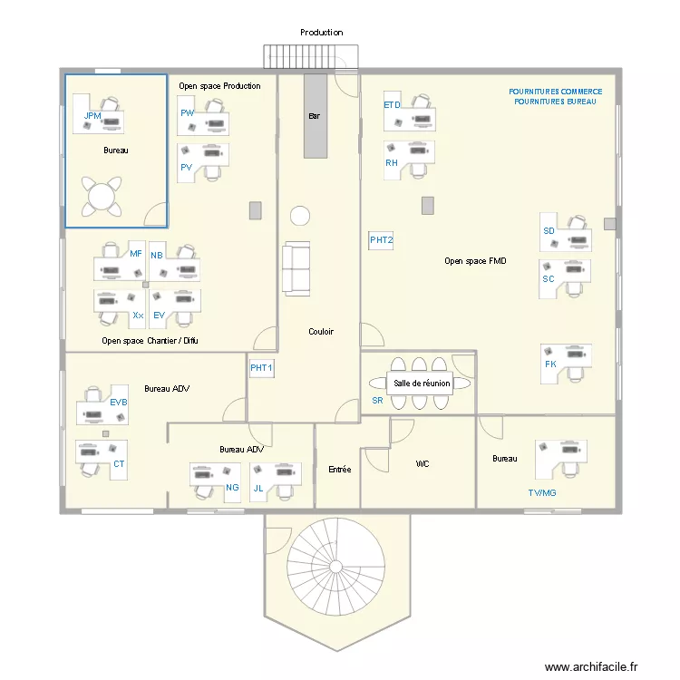 Locaux NPVC avec bureaux Phase 1. Plan de Locaux NPVC avec bureaux Phase 1. Plan de