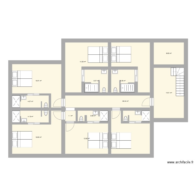 welcome 1 etage . Plan de 0 pièce et 0 m2