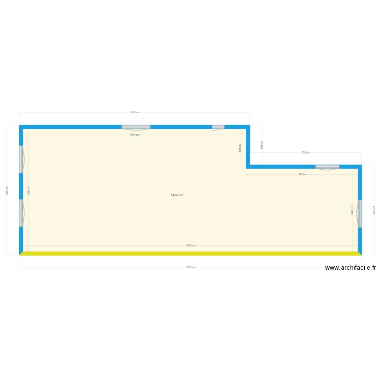 Buzani. Plan de 2 pièces et 154 m2