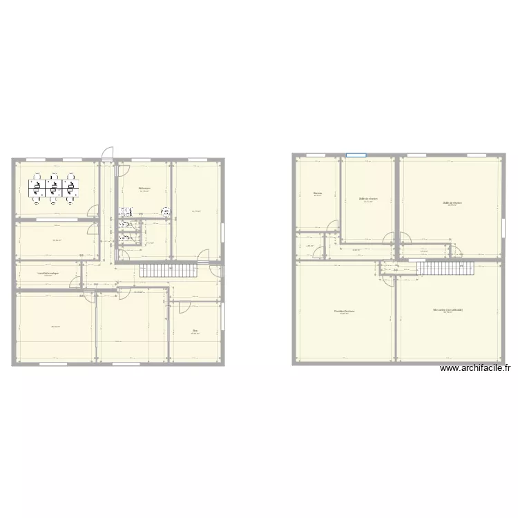 Bureau 13 V1 modif&eacute;e. Plan de 