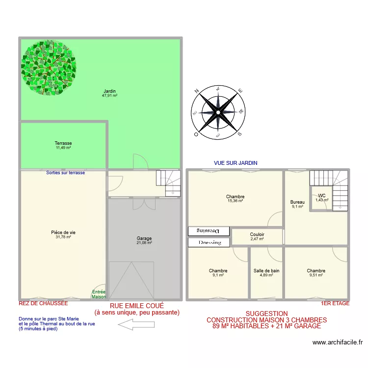 ERRARD terrain. Plan de 