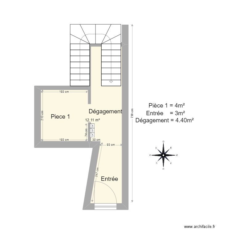 Rdc IMMEUBLE Chatillon Coligny. Plan de 1 pièce et 12 m2