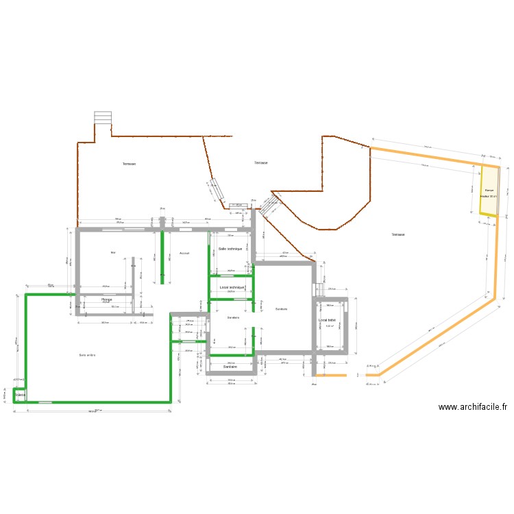 Buissière - plan du bati - V3. Plan de 5 pièces et 25 m2