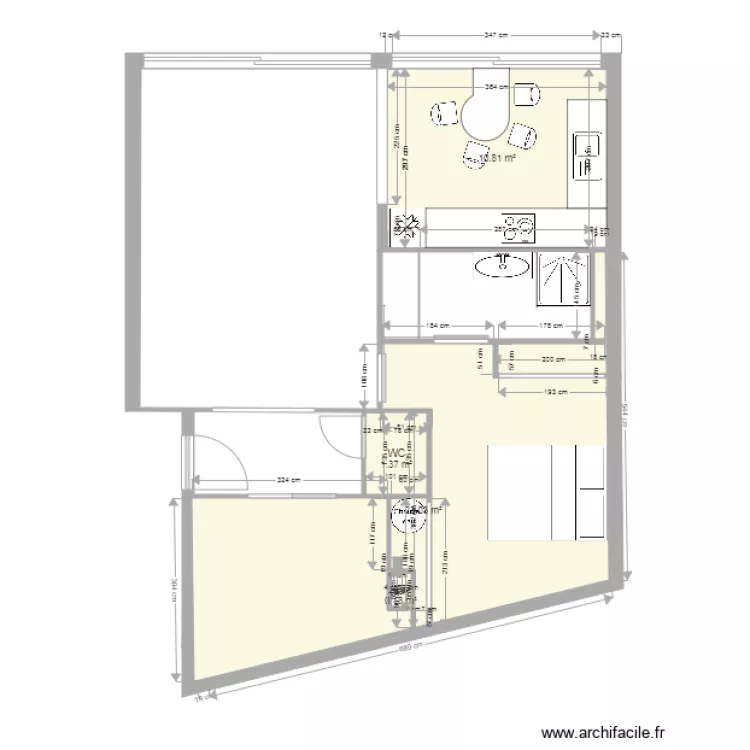 appart sylvain 2bis. Plan de 