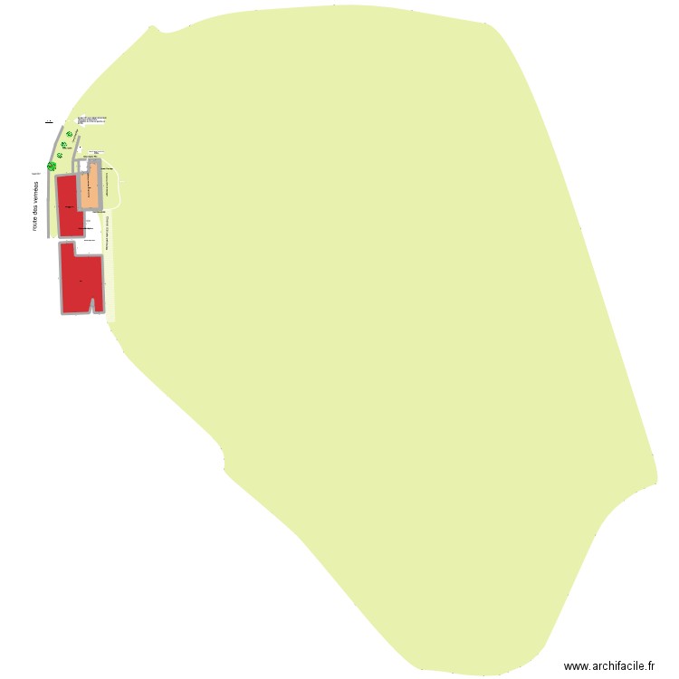 Plan de Masse PC2. Plan de 4 pièces et 505 m2