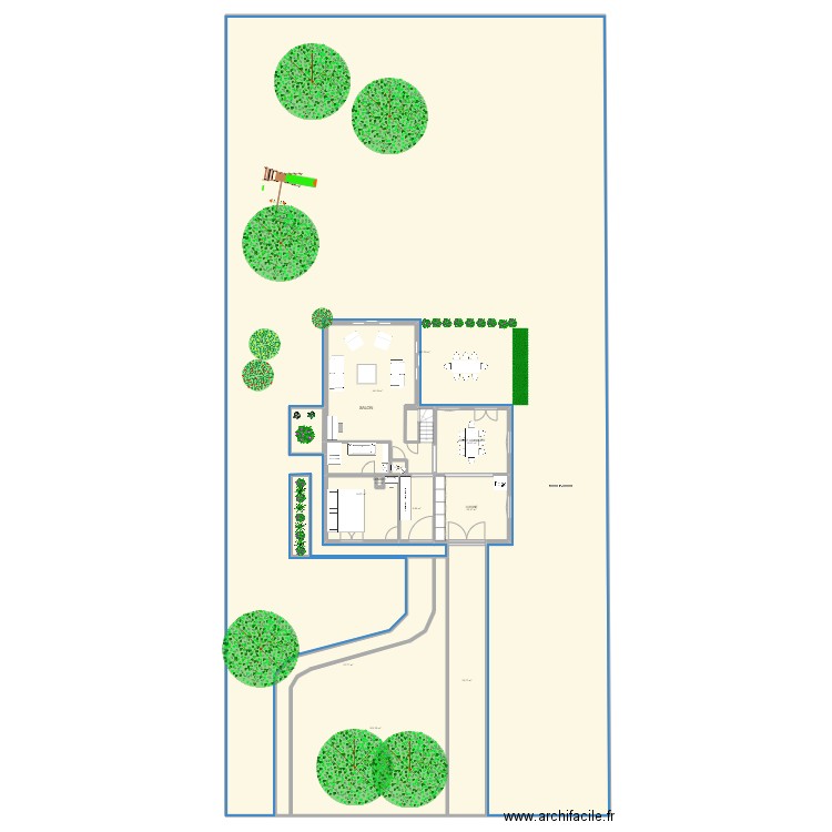 maison. Plan de 33 pièces et 3789 m2